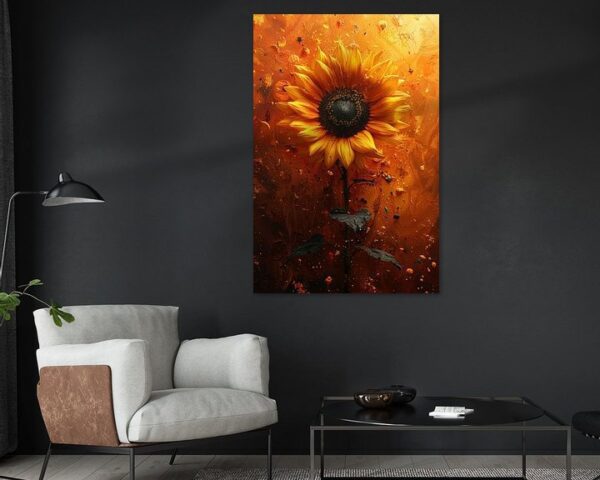 Abstrakte Interpretation Einer Sonnenblume in Kunst