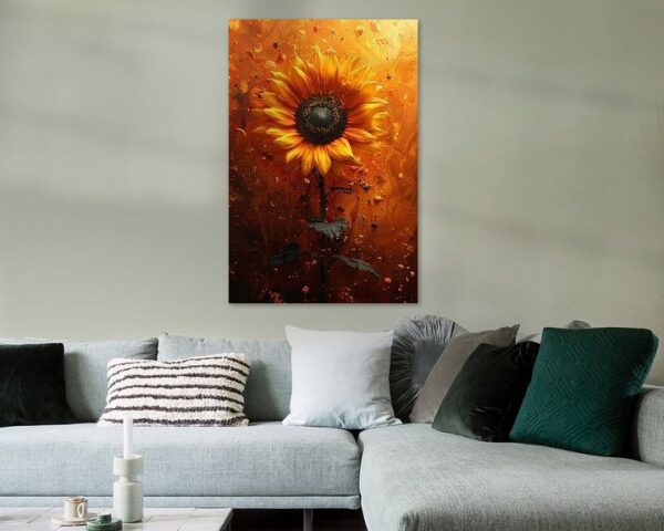 Abstrakte Interpretation Einer Sonnenblume in Kunst