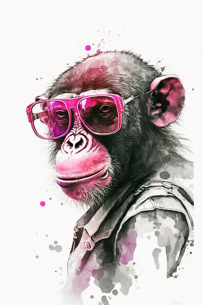 Affe in Pink