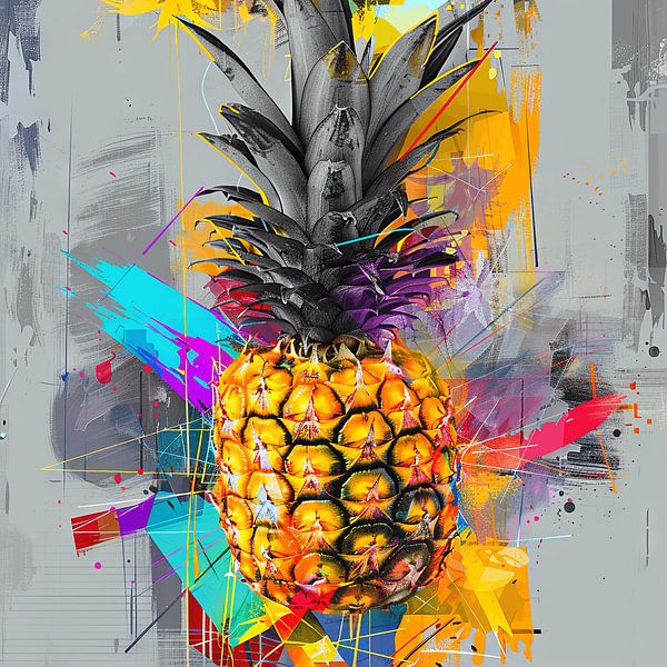 Ananas-Explosion - Street Art im Pop-Art-Stil