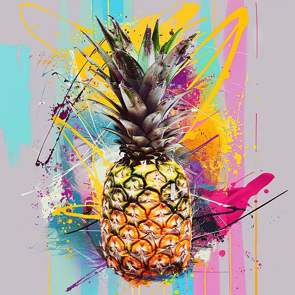 Ananas-Explosion - Street Art im Pop-Art-Stil