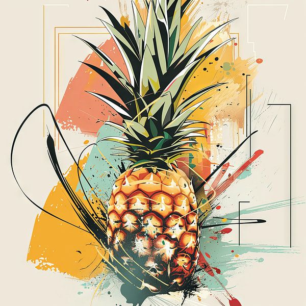 Ananas im Expressionistischen Stil