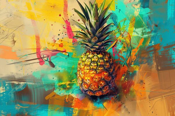 Ananas im Expressionistischen Stil