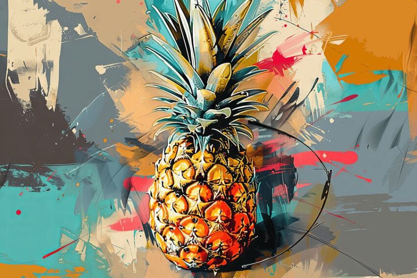 Ananas im Expressionistischen Stil