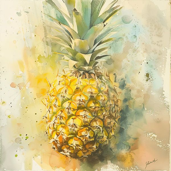 Aquarell Ananas