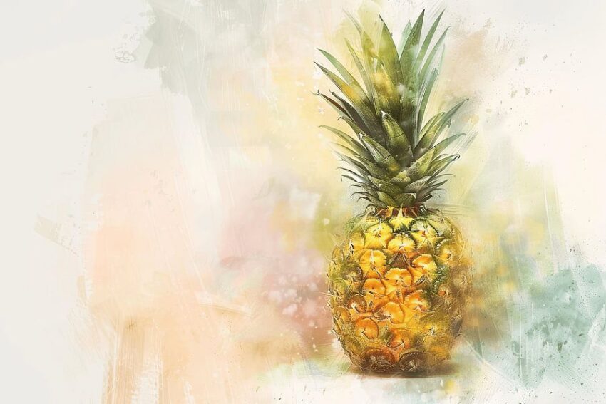 Aquarell Ananas