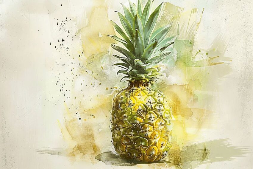 Aquarell Ananas