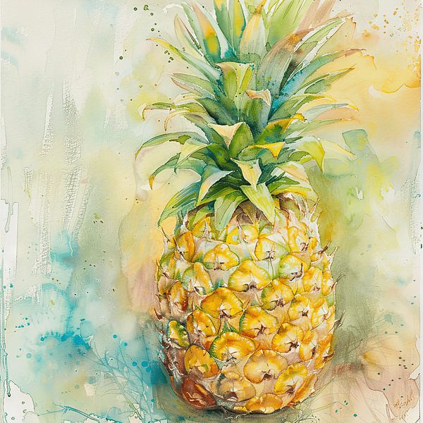 Aquarell Ananas