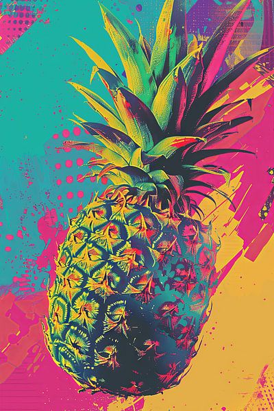 Bunter Ananas Pop Art Druck