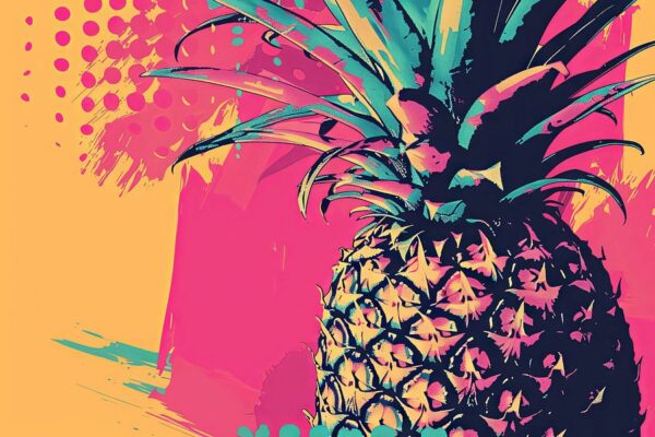 Bunter Ananas Pop Art Druck