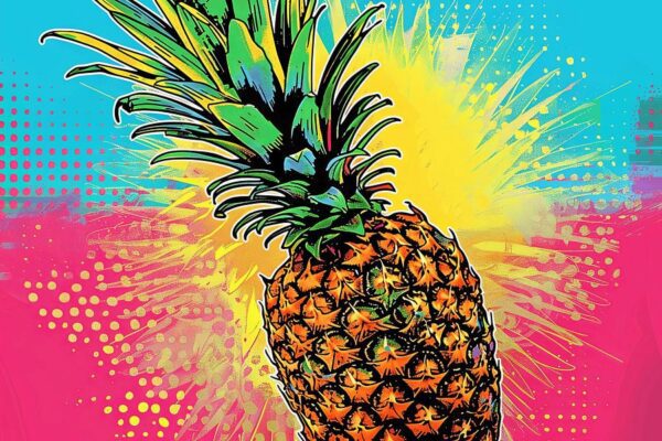 Bunter Ananas Pop Art Druck