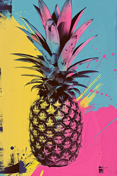 Bunter Ananas Pop Art Druck