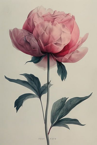 Einzelne Große Pfingstrose Blüte Kunst Poster