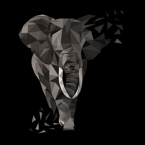 Elefant Dreiecke Low Poly Style