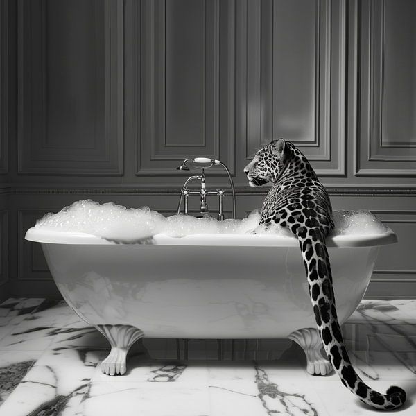 Eleganter Jaguar im Badezimmer - Ein exotisches Badezimmerbild für Ihr WC