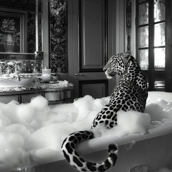 Eleganter Leopard im Badezimmer