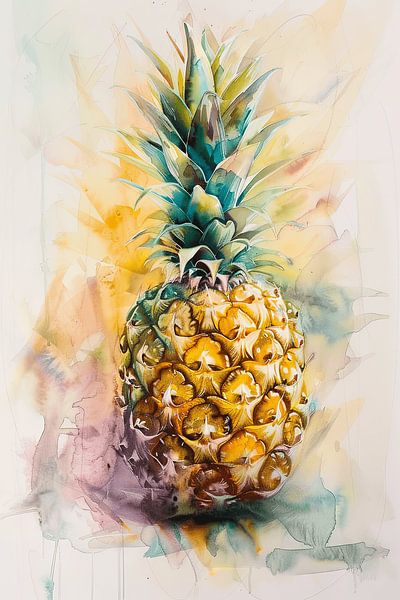 Farbenfrohe Ananas: Aquarell-Inspiration