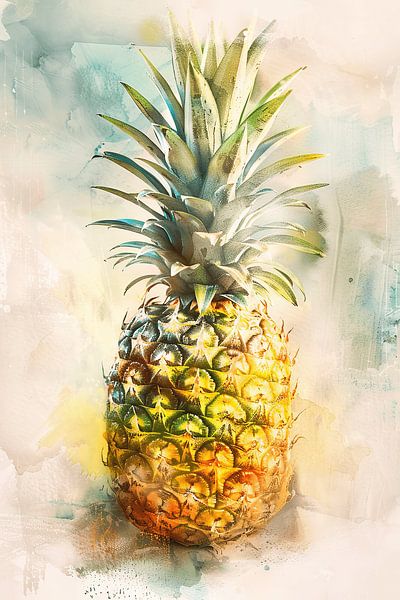 Farbenfrohe Ananas: Aquarell-Inspiration