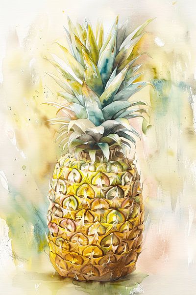 Farbenfrohe Ananas: Aquarell-Inspiration