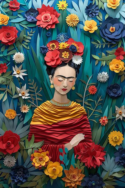 Frida – Exquisites 3D-Papierkunstwerk