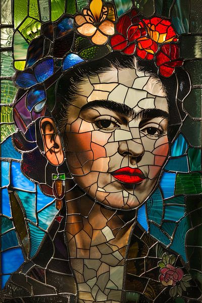 Frida in Glas – Mosaik-Porträt