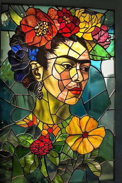 Frida in Glas – Mosaik-Porträt