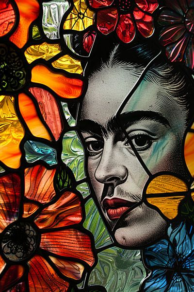 Frida in Glas – Mosaik-Porträt