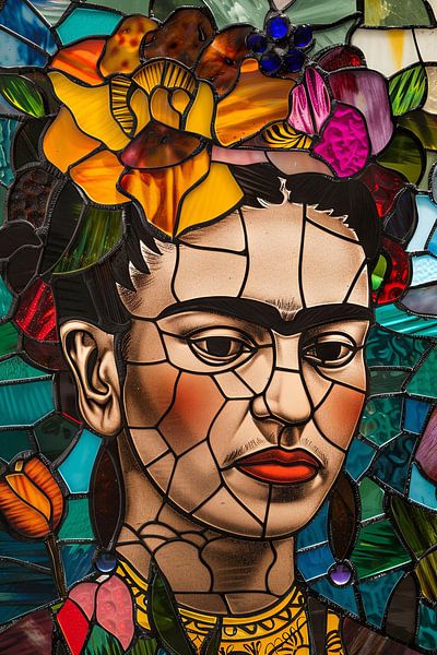 Frida in Glas – Mosaik-Porträt