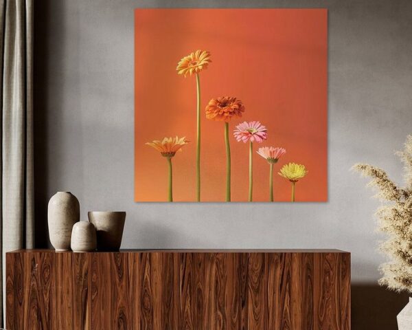 Gerbera - Minimalistischer Blumenkunstdruck