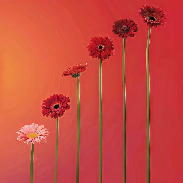 Gerbera - Minimalistischer Blumenkunstdruck