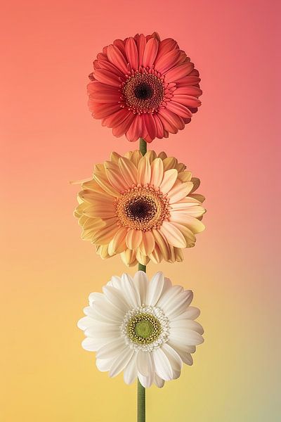 Gerbera - Minimalistischer Blumenkunstdruck