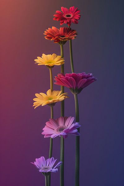 Gerbera - Minimalistischer Blumenkunstdruck