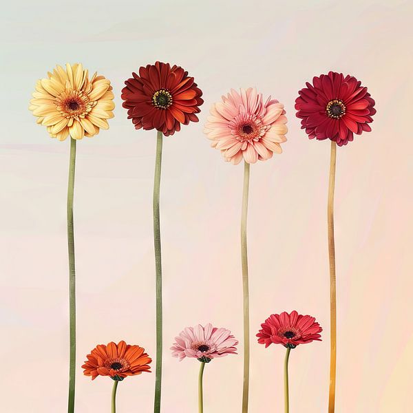 Gerbera - Minimalistischer Blumenkunstdruck