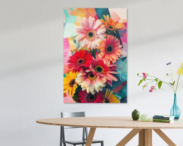 Gerbera-Mosaik - Abstrakter Blumenkunstdruck