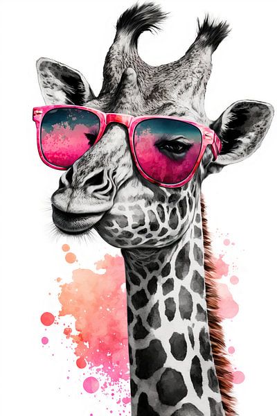 Giraffe mit Pink-Touch