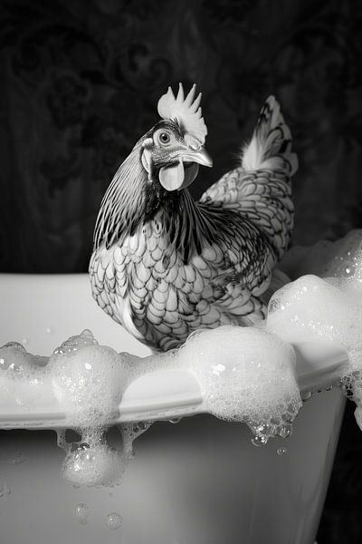 Hahn in der Badewanne - Ein lustiges Badezimmer Bild