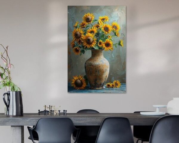 Klassisches Stillleben Mit Sonnenblumen in Vase