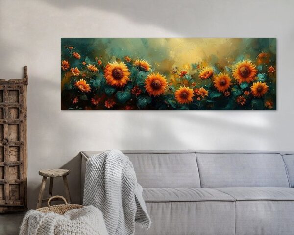 Lebhafte Sonnenblumen im Aquarell-Stil-Poster