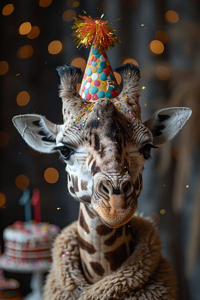 Lustige Giraffe Geburtstag im 60er Jahre Disco-Stil