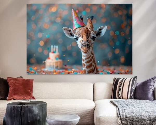 Lustige Giraffe Geburtstag im 60er Jahre Disco-Stil