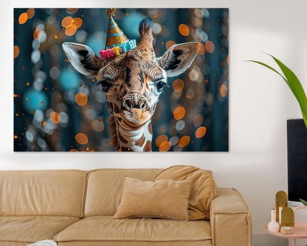 Lustige Giraffe Geburtstag im 60er Jahre Disco-Stil