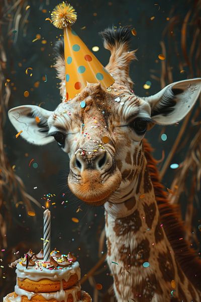 Lustige Giraffe Geburtstag im 60er Jahre Disco-Stil