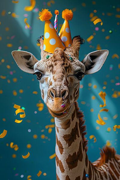 Lustige Giraffe Geburtstag im 60er Jahre Disco-Stil