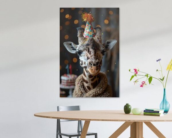 Lustige Giraffe Geburtstag im 60er Jahre Disco-Stil