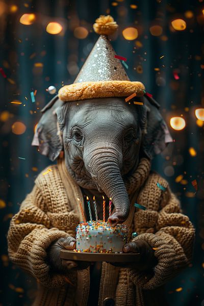 Lustiger Elefant Feiert Geburtstag