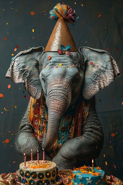 Lustiger Elefant Feiert Geburtstag