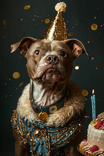 Lustiger Hund Feiert Geburtstag