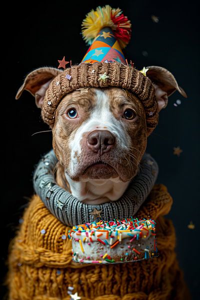 Lustiger Hund Feiert Geburtstag