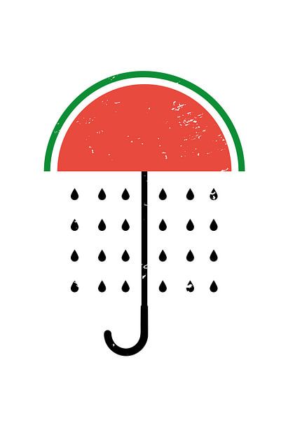 Lustiges Wassermelonen Regenschirm Motiv