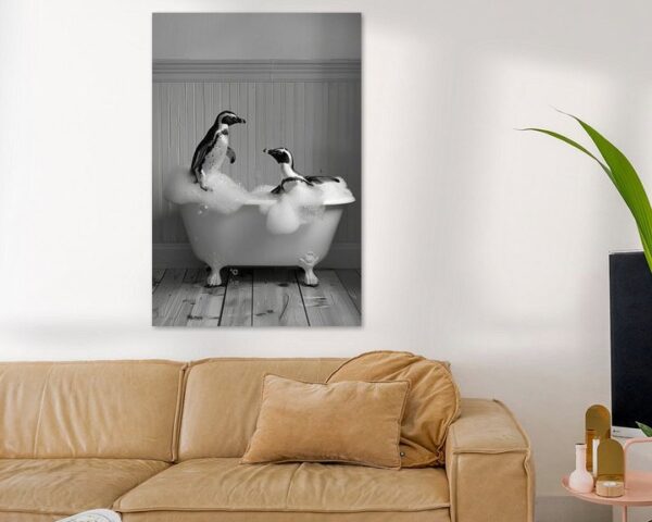 Pinguin in der Badewanne - Ein bezauberndes Badezimmerkunstwerk für Ihr WC